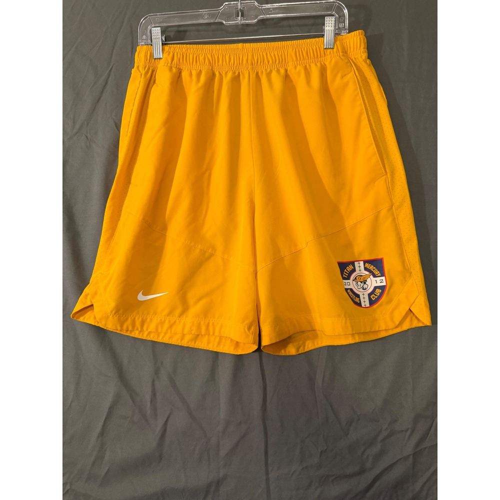 Nike Dri-FIT Titan Mercury Wrestling Club Shorts Yellow Mens Large L 7" Inseam